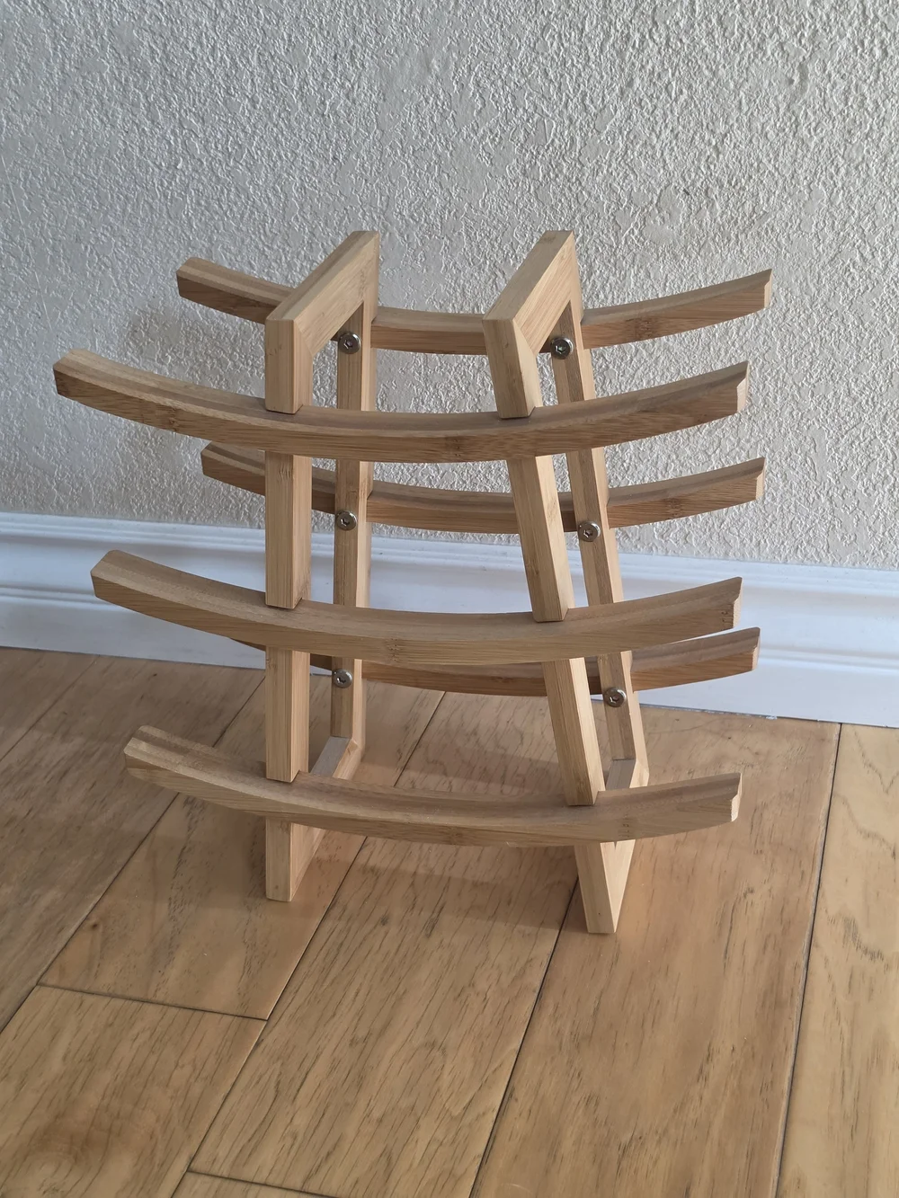 Asian Inspired Wooden Wine Rack - Natural Light Wood Finish